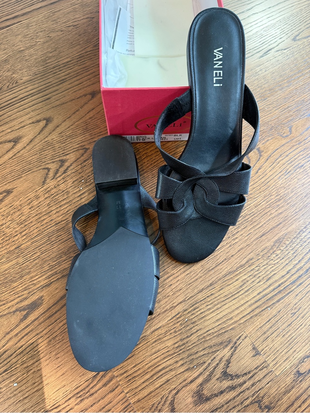 Vaneli Black Knot-Detail Slide Mules
